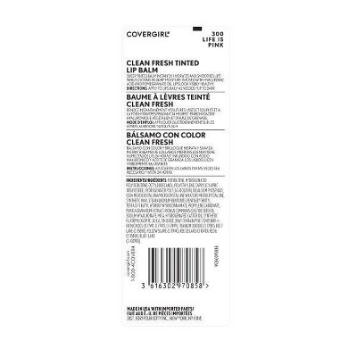 COVERGIRL Clean Fresh Tinted Lip Balm - 300 Life Is Pink - 0.05oz: Beauty Purpose Brightening, Contains Vitamin C