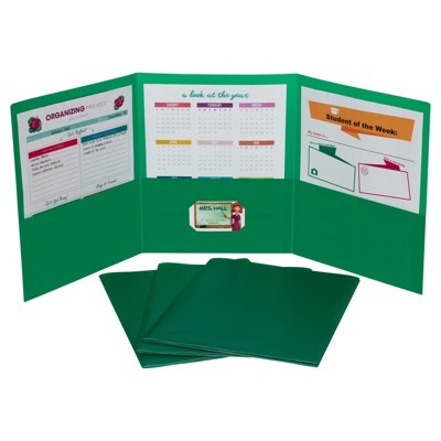 C-Line Tri-Fold Portfolio, Heavyweight Poly, Green, 1 Each