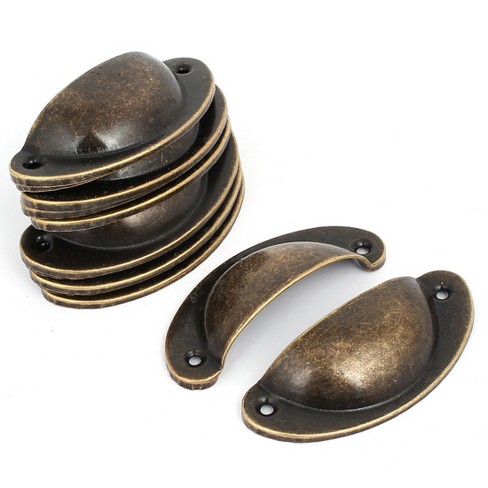 Shell Cup Handles Black Iron Half Moon Vintage Cupboard Door Drawer Cabinet  Cupped Handles Pulls Knobs Furniture Hardware Cupboard Antique Brass Shell  Pulls with Screws, 10 Sets, Pulls -  Canada