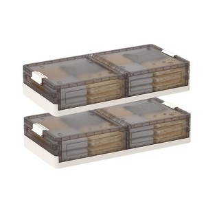 2 Pack Under Bed Storage Bins with Lids, Underbed Storage Containers Drawers,Stackable Organizer Boxes with Wheels for Bedroom Clothes Shoes Blankets - 1 of 4