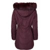 Sportoli Jackets for Women Quilted Down Alternative Longer Winter Coat with Fur Trim Hood - 3 of 4