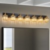 LLHZSY Modern Dimmable Bathroom Vanity Light Crystal Glass Wall Sconce - 7 Light - Black & Gold - 2 of 4