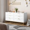 Dresser for Bedroom, 6 Drawer Dresser Organizer with Golden Metal Handle and Legs,Black - 2 of 4