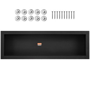 VEVOR Shower Niche Ready for Tile 16" x 50", Single Shelf Organizer, Square Corners Wall-inserted Niche Recessed, Sealed Protection Modern, Black - 1 of 4