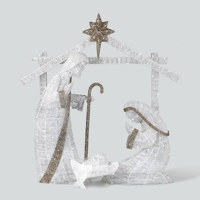 Philips 46.3in Glitter String Nativity Christmas LED Novelty Sculpture Pure White Twinkle Lights