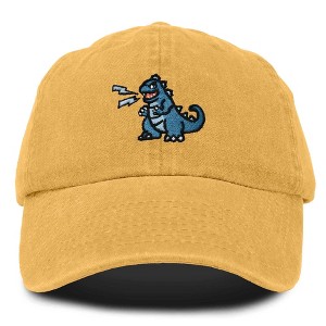 Dalix Giant Lizard Kaiju Embroidered Cotton Dad Hat Baseball Cap Adjustable Glow in the Dark Mens - 1 of 4