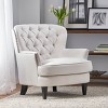 TOAOTBNBO Accent Chair with Tapered Birch Wood Legs, Upholstered Armchair with Soft Cushion Comfy Sofa Chair for Living Room, Ivory - 4 of 4