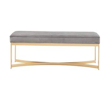 Secor Upholstered Accent Bench with Metal Base - Martha Stewart