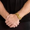 Crucible Men's Black Cubic Zirconia Eyes Skull Clasp Gold Plated Steel Curb Bracelet - 2 of 4