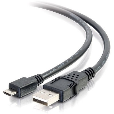  C2G 3m USB Charging Cable - USB A to Micro-B - USB Phone Cable - 10ft - Type A Male USB - Micro Type B Male USB - 10ft - Black 