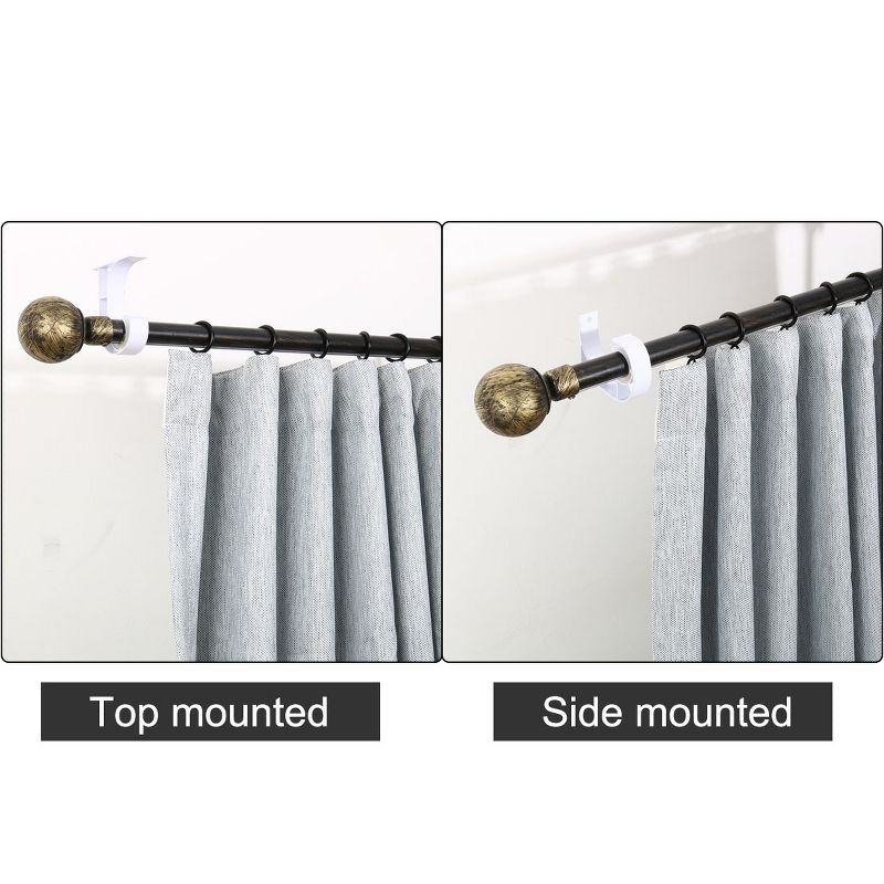 Unique Bargains Window Drapery Ceiling Hanging Holder Wall Curtain Rod Bracket Set of 2 Fits 1" Rod, 5 of 7