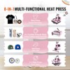 VEVOR Heat Press Machine, 12 x 15 inch, 5 in 1 Heat Transfer Machine with 30 oz Tumbler Press, 360° Swing Away T-Shirt Pressing, Pink - 3 of 4