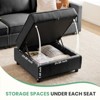 AZL1 Life Concept Accent Chairs Bean Bag Chair Adults Foam Big Beanbag Round Big Sofa for Lounging and Gaming All Ages, Black, 24.8"*24.8"*13.5" - 4 of 4