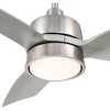 Casa Vieja 36" Verdin Modern Indoor Outdoor Ceiling Fan 3 Blade LED Light Remote Control Brushed Nickel Finish Silver Blades Bedroom Patio Damp Rated - 3 of 4