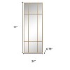 HomeRoots 63" Gold Iron Window Pane Geometric Framed Full Length Hanging Mirror - 3 of 4