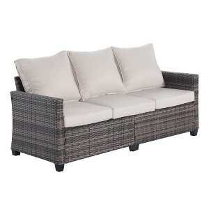 Decksplore Patio Furniture Set 3 Piece Wicker Outdoor Furniture All-Weather PE Rattan with Cushions - 1 of 4