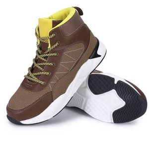 Kids Hiking Boots Outdoor Trekking Shoes Boys Mid Lace Comfortable Anti-Slip Trail Running Athletic Sneakers - 1 of 4