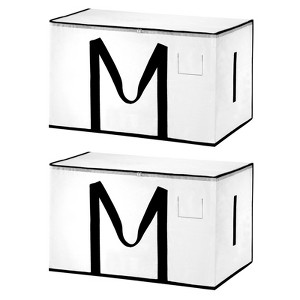 Unique Bargains Extra Large Moving Bags with Reinforced Handle Underbed Storage Tote 27x11x18 Inch 2 Pcs - 1 of 4