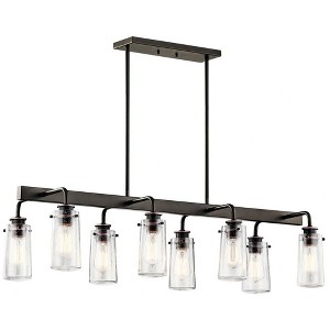 Braelyn 11.25" 8 Light Linear Chandelier with Clear Seeded Glass Classic Pewter - 1 of 3