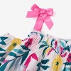 PATPAT 3 Piece Baby Girl Ruffled Romper Jumpsuit and Floral Print Cami Top and Shorts Outfit Set - 2 of 4