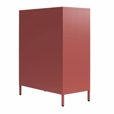 Terracotta Metal 2-Door Adjustable Shelving Accent Cabinet