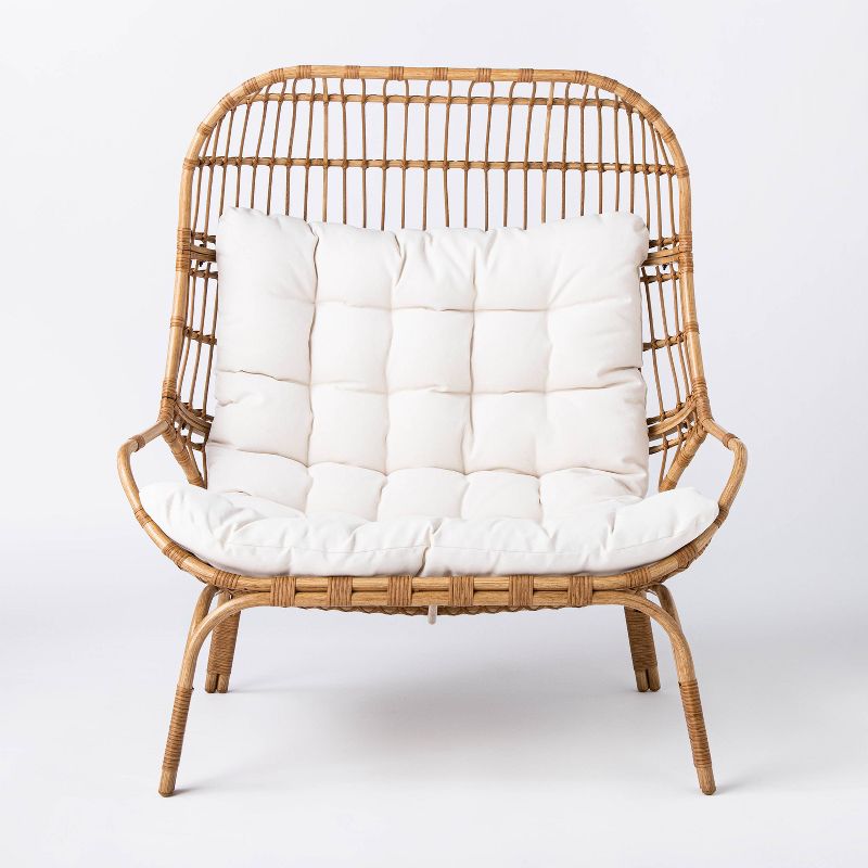Wicker &#38; Metal Outdoor Patio Chair, Egg Chair Natural - Threshold&#8482; designed with Studio McGee, 4 of 16