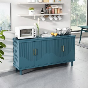 ORRD 59.84" Blue 4-Door Storage Cabinet, Large MDF Cabinet with Adjustable Shelves & 330LB Desktop for Living Room - 1 of 4