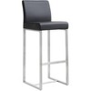 TOV Furniture Denmark Performance Vegan Leather Stool with Silver Base - Set of 2 White 16"W x 18.5"D x 41.3"H - 3 of 4
