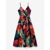 PATPAT Family Matching Mommy and Me Floral  Strap Midi Dresses and Splicing Short-sleeve T-shirts Sets - 4 of 4