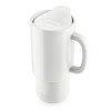 Ello Ceramic TRAVEL MUG Wooden Handle Coffee Mug Tea Cup White