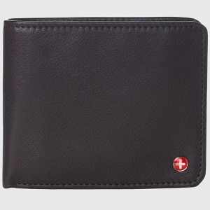 Alpine Swiss RFID Protected Men’s Max Coin Pocket Bifold Wallet with Divided Bill Section Comes in a Gift Box - 1 of 4