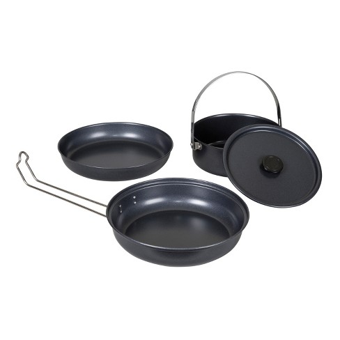 Stansport 3 Piece Black Granite Steel Non Stick Mess Kit Target - granite pants roblox