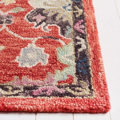 Blossom BLM470 Handmade Tufted Area Rug - Red/Ivory - 4' X 6' - Safavieh