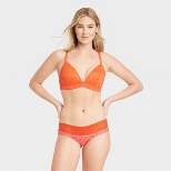 Women's Cotton Cheeky Underwear with Lace Waistband - Auden™ Orange