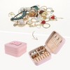 Unique Bargains Travel Letter Design Mini PU Leather Jewelry Box for Women's Girls' Birthday Gift - 2 of 4