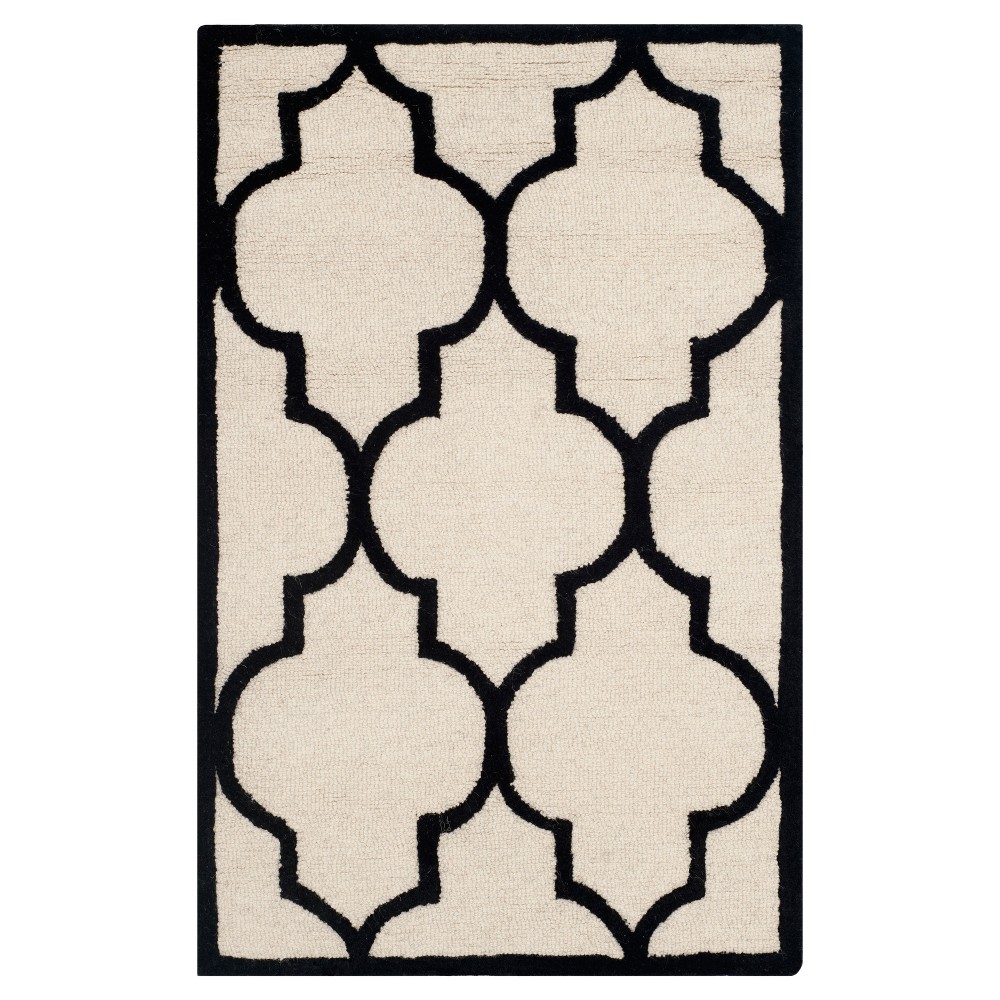 2'x3' Geometric Accent Rug Ivory/Black - Safavieh