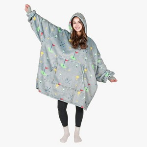 Tirrinia Wearable Blanket Oversized Hoodie for Adults, Patterns Sweatshirt Blanket, as Warm & Funny Gifts for Men Women Girlfriend - 1 of 4