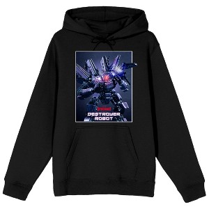 Ultraman Rising Destroyer Robot Long Sleeve Black Adult Hooded Sweatshirt - 1 of 3