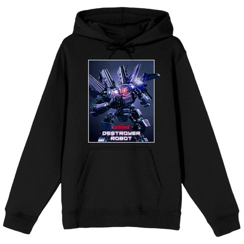 Ultraman Rising Destroyer Robot Long Sleeve Black Adult Hooded Sweatshirt - image 1 of 3