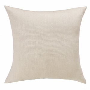 HomeRoots 20" X 20" Cream Linen Zippered Pillow - 1 of 4