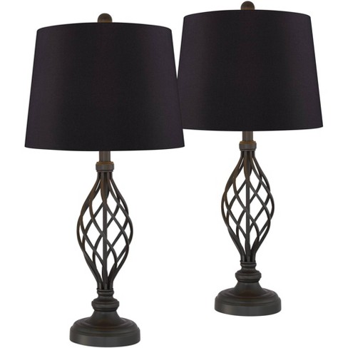 Small black wrought online iron table lamps