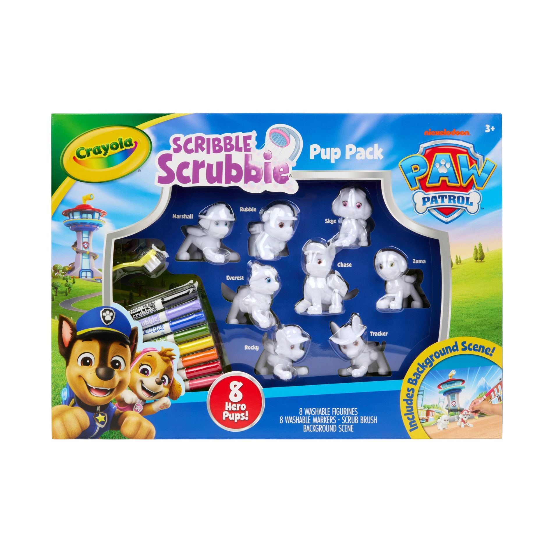 Crayola Scribble Scrubbie PAW Patrol Pup Pack, 8ct, PAW Patrol Figurines, Color and Wash Toy for Boys and Girls, Holiday and Christmas Gift, 3+