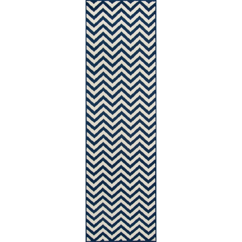 Indoor/Outdoor Chevron Runner - Navy (2'3inx8')