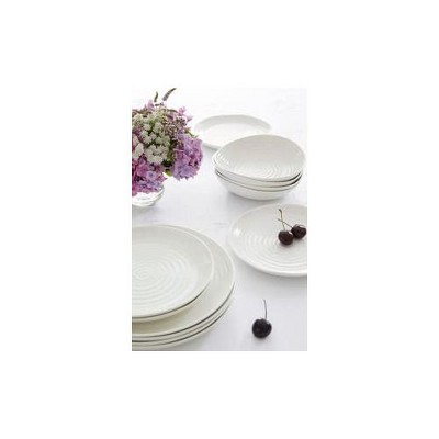 Handcrafted White Porcelain 9.25" Salad/Dessert Plates, Set of 4