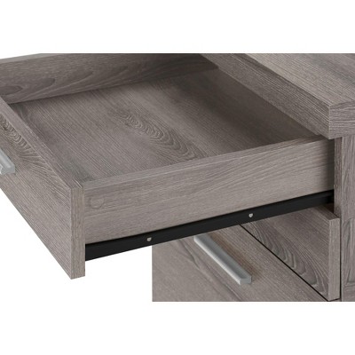 Contemporary Brown Mobile 3-Drawer Legal File Cabinet