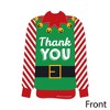 Big Dot of Happiness Ugly Sweater - Shaped Thank You Cards - Holiday and Christmas Party Shaped Thank You Cards with Envelopes - Set of 12 - 3 of 4