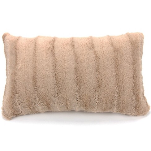 Pavilia Set Of 2 Fluffy Throw Pillow Covers, Decorative Faux