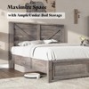 AMERLIFE Farmhouse Bed Frame with 49.2" Barn Door Headboard - 3 of 4