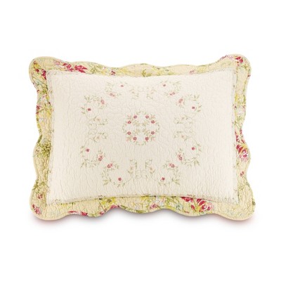 Queen Pink Cotton Reversible Floral Bedspread