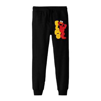 Sesame Street Core Elmo Graphic Boy's Black Jogger Pants